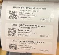 1250C Labels printed on a Thermal printer