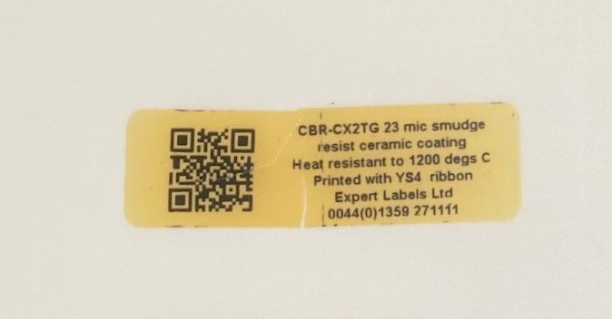 High temperature label on Alumina ceramic material