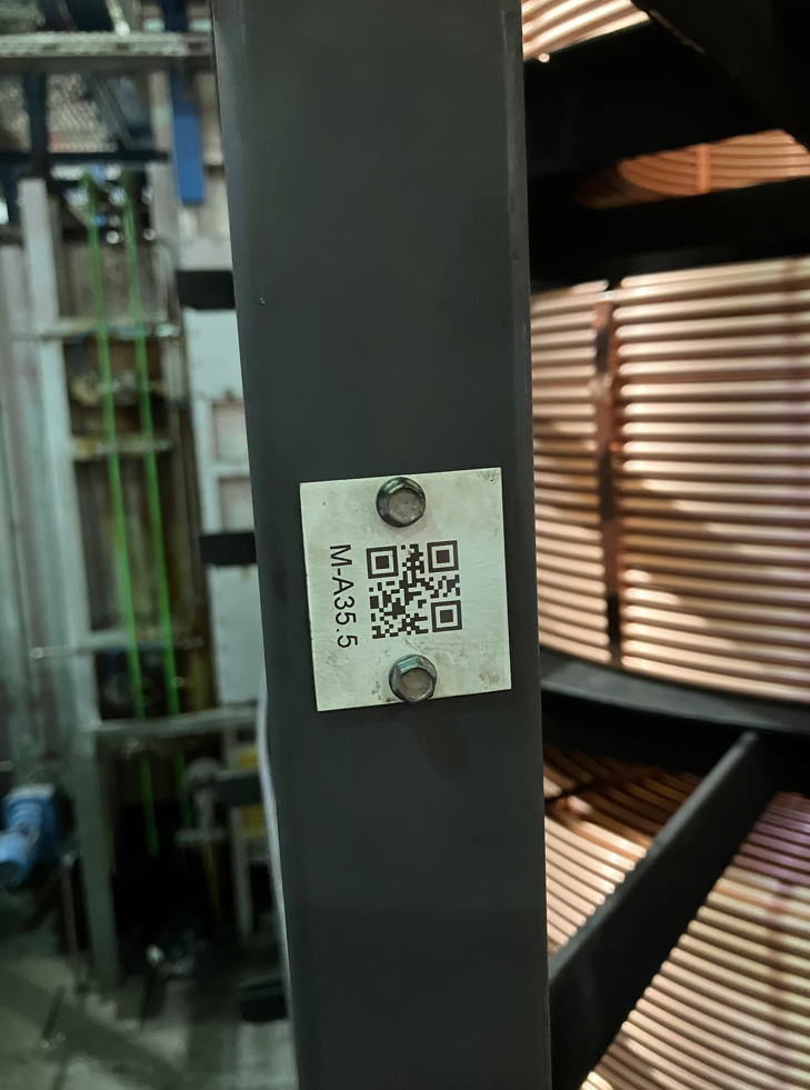 High Temp Tag on a Rack