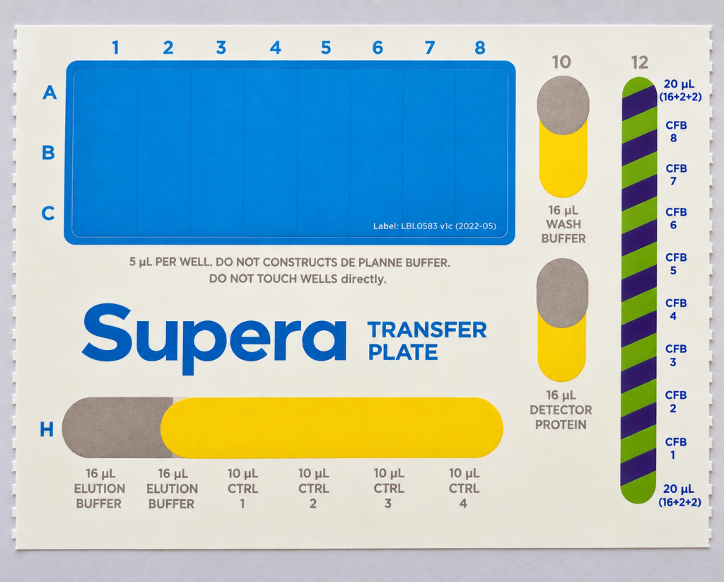 Colour, die cut cryogenic label
